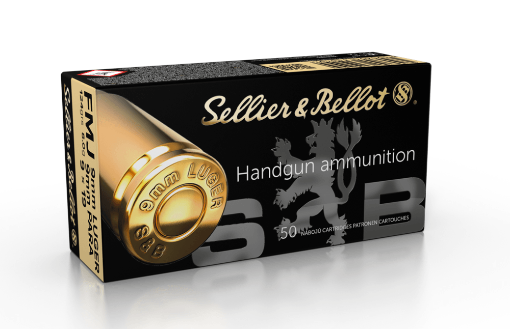 Sellier&Bellot 9mm Luger 8g FMJ, 50kpl