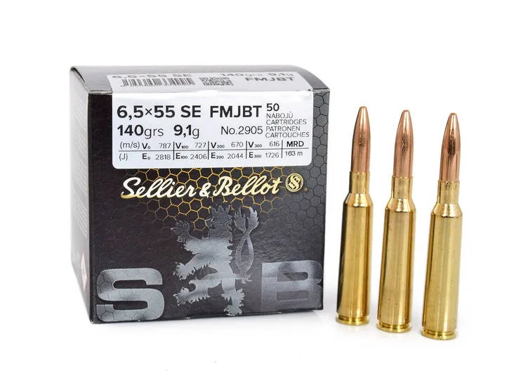 S&B 6.5x55 SE 9.1g FMJ