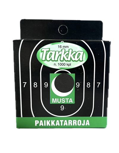 Tarkka, Paikkatarra MUSTA 16mm