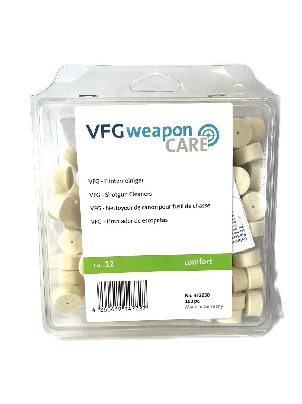 VFG cal.12 Puhdistustulppa 100kpl