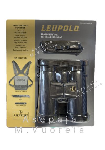 Leupold Rainier HD 10x42mm+linkkuveitsi, linssikynä, laukku